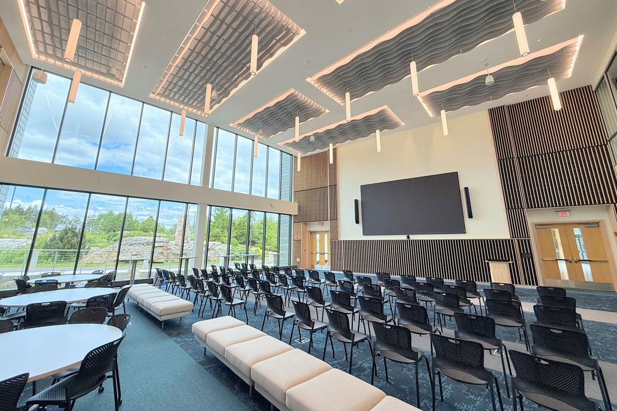 The Burgess Forum, which can seat up to 300 individuals.